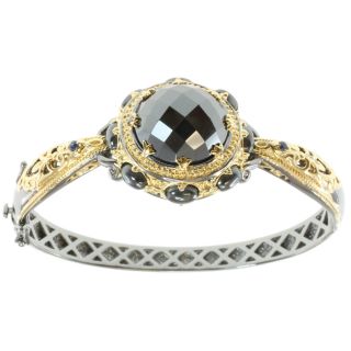 Michael Valitutti Two tone Hematite and Blue Sapphire Bracelet Today