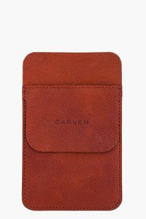 CARVEN Brown Leather Pocket Protector for men