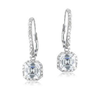 Icz Stonez Sterling Silver 4 7/8ct TGW Cubic Zirconia Square Earrings