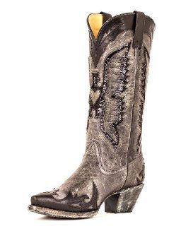 Corral Womens Grey/Black Sequin Eagle Boot   R1003 Shoes