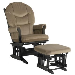 Dutailier Ultramotion Light Brown Microfiber Glider Chair/ Ottoman Set