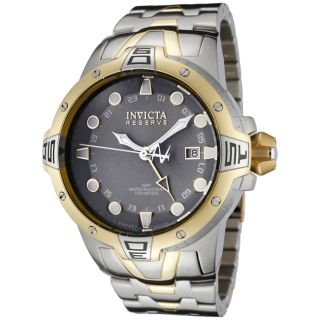 Invicta Mens Reserve Light Grey Dial Two Tone GMT Watch