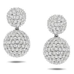 Miadora Sterling Silver White Cubic Zirconia Dangle Earrings (13 1/3ct