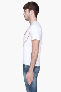 Comme Des Garçons Play  White Red Logo T shirt for men