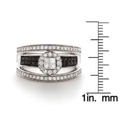 14k Gold 1ct TDW Black and White Diamond Engagement Ring (I J, I2 I3