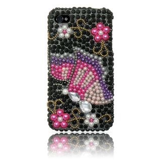 Luxmo Rainbow Butterfly Rhinestone Protector Case for iPhone 4 / 4S