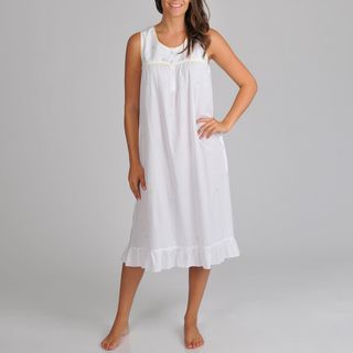La Cera Womens Sleeveless Nightgown