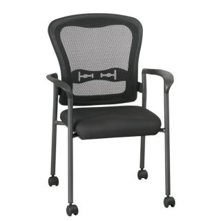 Office Star Visitors Arms and Casters Titanium Stacking Chair Today $