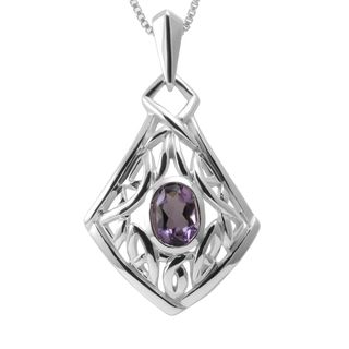 Sterling Silver Amethyst Celtic Knot Necklace (Thailand)