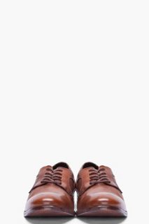 H By Hudson Brown Leather Goold Shoes for men