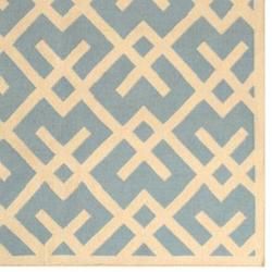 Moroccan Light Blue/ Ivory Dhurrie Wool Rug (10 x 14)