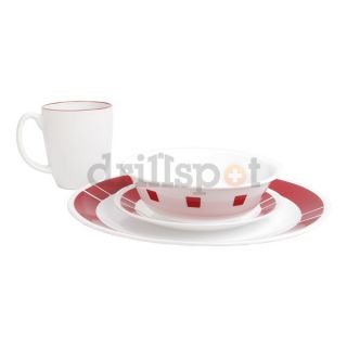 Corelle 1060249 Urban Red Dinnerware Set