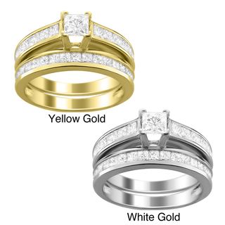14k Gold 2ct TDW Princess cut Diamond Bridal Ring Set (I J, I1 I2