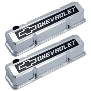 GM 141 922 SB Chevrolet Bowtie Slant Valve Covers Chrome  