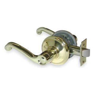 Schlage F10 FLA 605 Lever Lockset, Flair, Brass, Passage