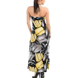 Stanzino Womens Yellow and Grey Long Flower Dress