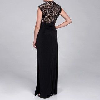 JS Boutique Womens Lace Bodice Long Dress