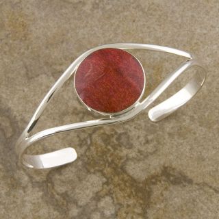 Silver Plated Red Coral Cuff Bracelet (Indonesia) Today $67.99