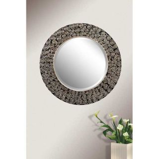 Black and Silver 31.5 inch Round Mirror