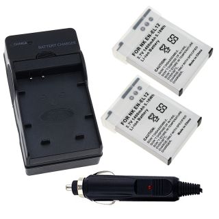 Battery/ Battery Charger Set for Nikon EN EL12/ CoolPix S1000pj Today