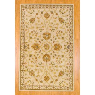 Indo Hand tufted Ivory/ Gold Floral Wool Rug (5 x 8) Today $197.99