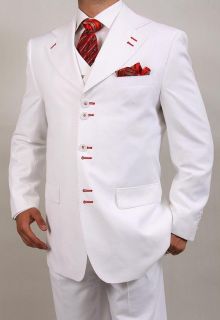 Ferrecci Mens White Six button Suit
