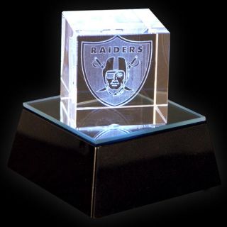 Oakland Raiders Square Crystal Helmet Cube with Base