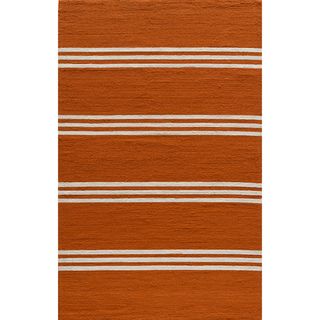 Indoor/ Outdoor South Beach Orange Stripes Rug (39 x 59)
