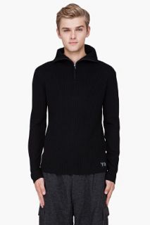 Y 3 Black Wool Slux Turtleneck for men