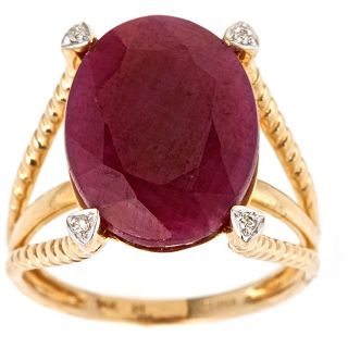 Yach 14k Yellow Gold Ruby and Diamond Accent Ring Today $449.99