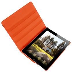 Orange 360 degree Swivel Leather Case for Apple iPad 2