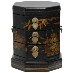 Black Lacquer Hexagon Jewely Box (China)