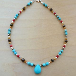 Every Morning Design Turquoise and Tiger Eye Necklace