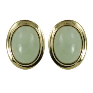Gems For You 14k Yellow Gold Oval Jade Stud Earrings Today $109.99 1