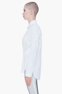 Hussein Chalayan White Pleated Front Blouse for women
