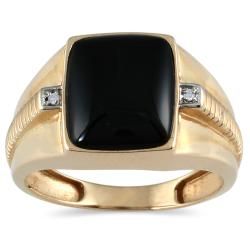 10k Yellow Gold Mens Onyx and Diamond Accent Ring Today $289.99