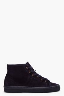A.P.C. Midnight Blue Suede Winter Tennis Sneakers for men