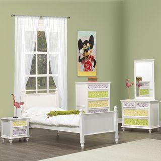 Fantasia White 5pc Bedroom Set   Twin Bed