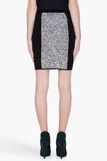 Alexander Wang Black Rubberized Tweed Pencil Skirt for women
