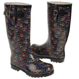 Nomad Black Multi Peace Puddle Snow / Rain Boots Size 9