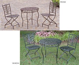 Iron Bistro 3 piece Table and Folding Chair Set Today $241.99 4.4 (7