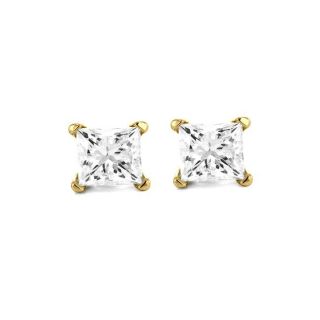 14k Yellow Gold 1/2ct TDW Certified Diamond Earrings (F G, SI1)