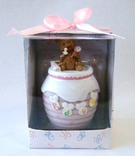 Baby Keepsake Set of 12 Girl Teddy Bear on Honey Jar