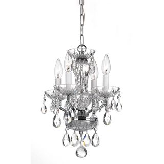 Transitional 4 light Chrome and Crystal Chandelier