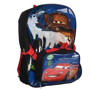 Disney Pixars Cars 2 16 inch Backpack with Lunch Tote