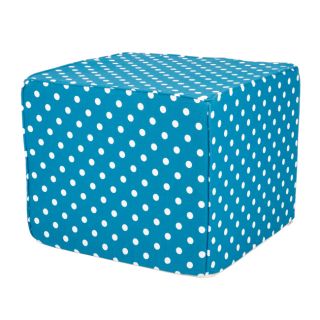 Brooklyn 16 inch Square Turquoise with Dots Indoor/Outdoor Ottoman
