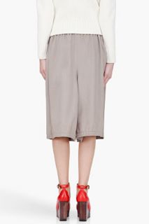 Chloe Oversize Taupe Wool Lounge Shorts for women