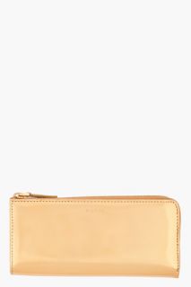 Marni Long Gold Patent Leather Zip Wallet for women