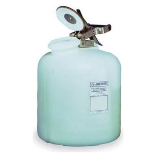 Justrite 12765 Disposal Can, 5 Gal., White, Polyethylene
