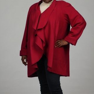 Stephanie Mathews Womens Red Wool blend Coat